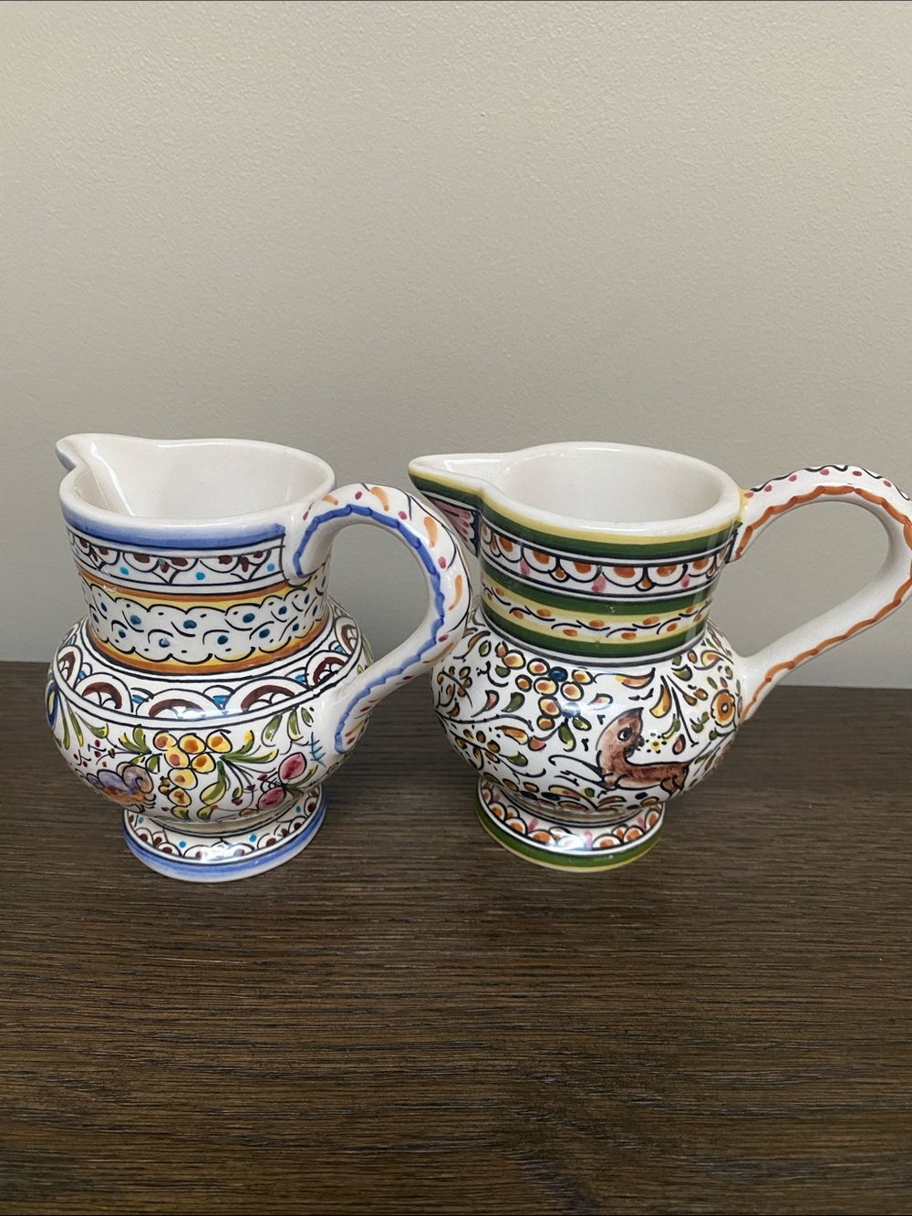 Cerâmicas de Coimbra Portugal small hand painted ceramic pitcher case